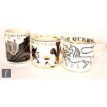 Richard Guyatt - Wedgwood - Two commemorative mugs, the first for the Coronation of Her Majesty