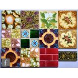 Various - Twelve assorted late 19th to early 20th Century 6in dust pressed tiles with moulded