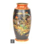 Carlton Ware - A 1930s Mikado pattern rolling pin vase decorated with a gilt and enamel