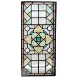 Unknown - A late 19th to early 20th Century stained leaded glass panel, the quatrefoil panel with