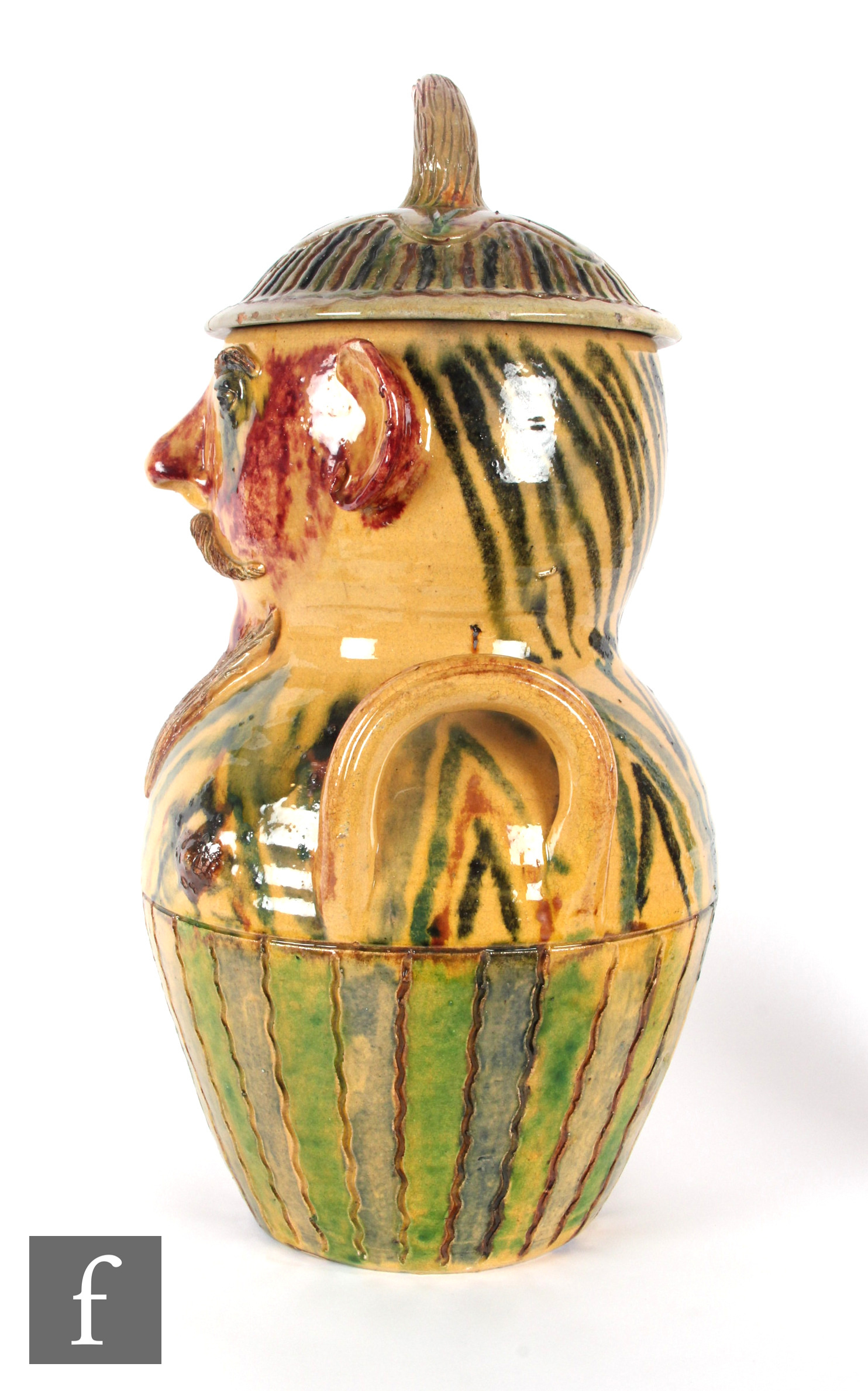 Unknown - A large early 20th Century continental Arts and Crafts jar and cover modelled as a - Image 4 of 6