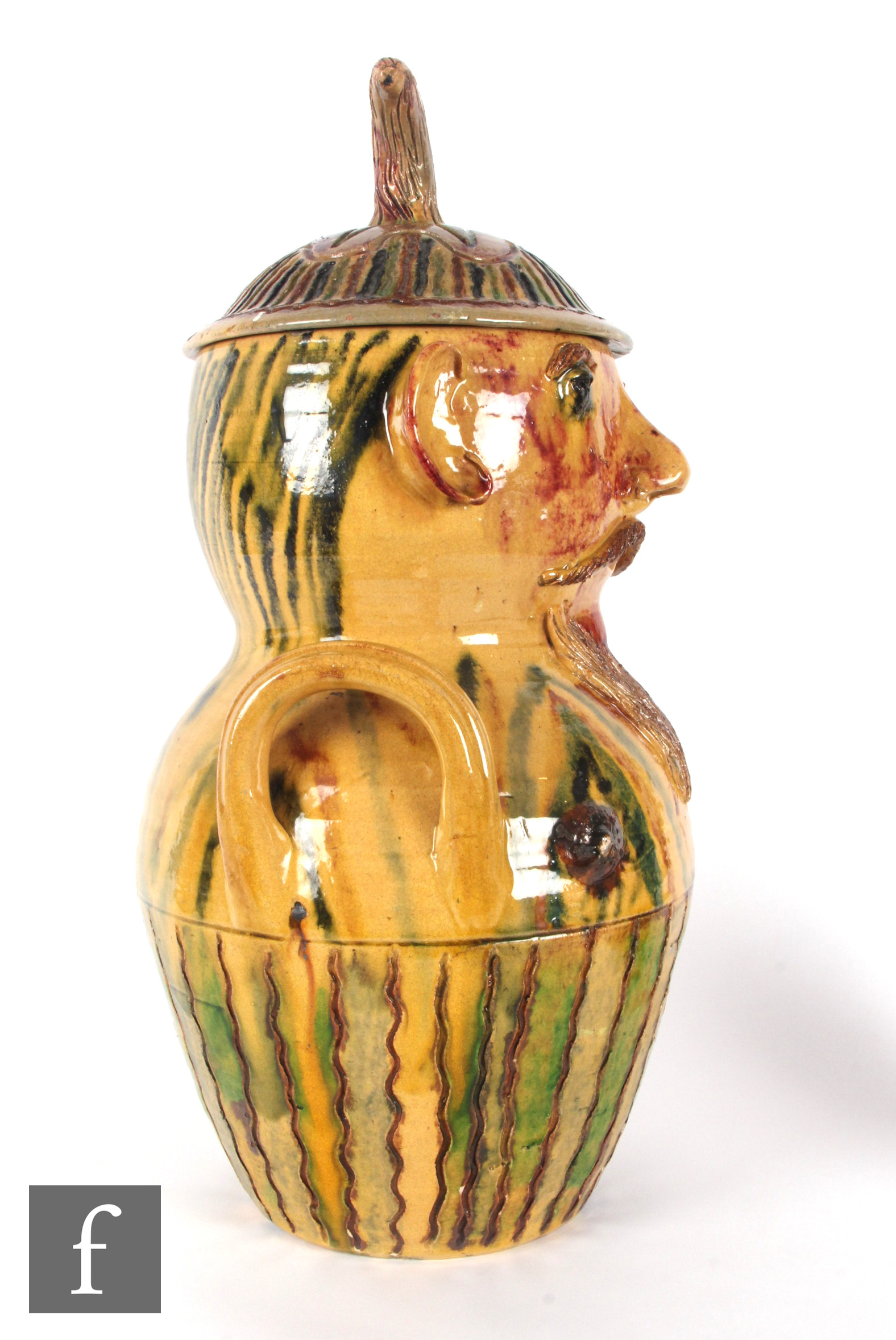Unknown - A large early 20th Century continental Arts and Crafts jar and cover modelled as a - Image 2 of 6
