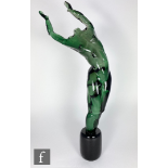 Elliot Walker - Figure Study - A large hand made studio glass sculpture of a female nude with arms