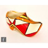Clarice Cliff - Sunburst - A small Sabot or Clog circa 1929/30, hand painted with a radial