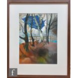 Modern British School (Mid 20th Century) - Trees in a landscape, gouache, signed 'Paul', framed,