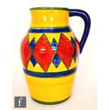Clarice Cliff - Original Bizarre - A single handled Lotus jug circa 1928, hand painted with a band
