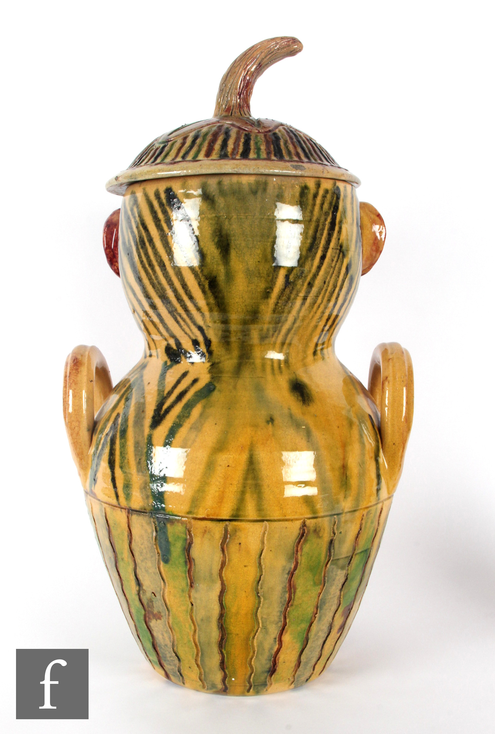 Unknown - A large early 20th Century continental Arts and Crafts jar and cover modelled as a - Image 3 of 6