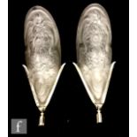 Unknown - A pair of 1930s Art Deco wall lights, each of protruding oval form, terminating at