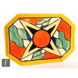 Clarice Cliff - Double V - A large dressing table or serving tray circa 1929, radially hand