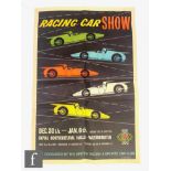 A mid 20th Century motor racing advertising poster Racing Car Show Royal Horticultural Halls,
