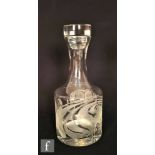 Bjorn Wiinblad - Rosenthal - A decanter of shouldered cylindrical form with collar neck decorated
