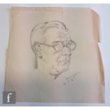 Albert Wainwright (1898-1943) - Self portrait study of Albert Wainwright wearing spectacles, bust