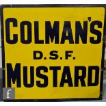 Colman's Mustard - A Colman's D.S.F. Mustard enamelled advertising sign, in blue and yellow, 92cm