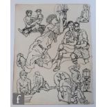 Albert Wainwright (1898-1943) - A pen and ink sketch showing various studies of young men in rest