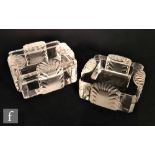 Lalique - A Corfou-B lidded cigarette box of square section, pattern no. 104, moulded to the lid and