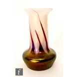 Kralik - An early 20th Century glass vase, circa 1910, of low shouldered form with wide collar