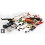 An assortment of TV related diecast models to include Corgi James Bond Aston Martin DB5 with two
