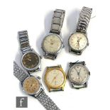 Three mid 20th Century gentleman's stainless steel Oris wrist watches with three further similar