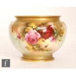 A large early 20th Century Royal Worcester Hadleys shape 276 jardiniere panel decorated by J.