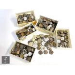 A parcel lot of assorted loose wrist watch movements and parts from a watch repairer's workshop,