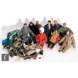 A collection of Palitoy Action Man figures and accessories, to include six figures with flock hair