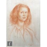 DAWN COOKSON, RBSA (1925-2005) - Portrait of a young lady, sanguine chalk drawing, signed and