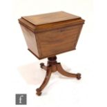 A 19th century rosewood crossbanded mahogany wine cooler, the interior fitted with three separate