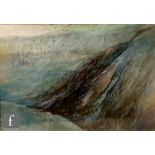 TONY CLAYDEN (CONTEMPORARY) - An extensive mountainous landscape, ink and pastel drawing, signed,