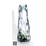 A 1960s Whitefriars Knobbly range vase designed by William Wilson and Harry Dyer, in streaky