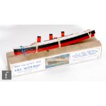A boxed Chad Valley 'Take to pieces' model of R.M.S Queen Mary, complete with key chart leaflet