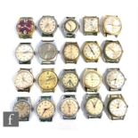 Twenty assorted gentlemen's wrist watches to include Timex, Cara, Roamer and Prestige examples,
