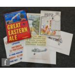 A parcel lot of mid 20th Century and later posters to include three relating to speedway, four to