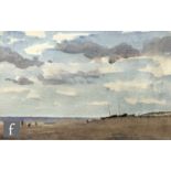 PERCY HIPKISS, RBSA (1912-1995) - 'Beach at Aberdovey', watercolour, signed, inscribed on label