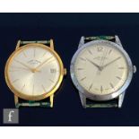 Two mid 20th Century gentleman's Favre-Leuba wrist watches both with batons to a circular dial, gold