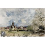 DAVID BIRTWHISTLE (CONTEMPORARY) - 'Slingpool Walk with a view of Worcester Cathedral', watercolour,