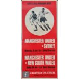 A 1967 Manchester United v Sydney and v New South Wales poster, from the first tour of Australia
