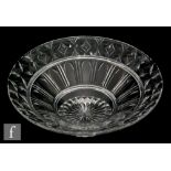 A 1930s Stuart and Sons clear crystal bowl of footed conical form cut with a pattern of radiating