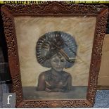 EILEEN CURNOW (MID 20TH CENTURY) - 'Carved head of a Balinese Dancer', pastel, signed, in