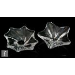 Two post war Baccarat etoile coupes, the first formed as a five pointed star, width 16cm, the