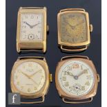 Four mid 20th Century 9ct hallmarked gentleman's wrist watches to include an Avia example, all