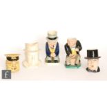 Five assorted Winston Churchill character jugs comprising a Royal Winton 'Man of the Year'