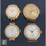 Four early 20th Century and later lady's wrist watches, Arabic numerals to circular dials, to