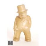 A Bovey Pottery 'Our Gang' model of Winston Churchill, the whole glazed in buff, printed mark,