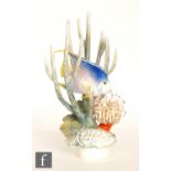 A Royal Worcester Ronald van Ruyckevelt model of a tropical fish titled Blue Angel Fish (