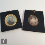 BRITISH SCHOOL (EARLY 19TH CENTRUY) - Two portrait miniatures, each painted on ivory, the first