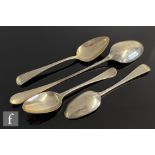 A small parcel lot of hallmarked silver spoons, to include two rat tail table spoons, a table