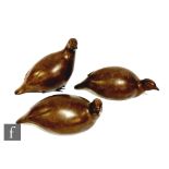 'A Covey of Partridges' by Jonathan Knight (born 1954), a set of three bronze sculptures, each