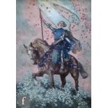 ENGLISH SCHOOL (EARLY 20TH CENTURY) - Joan of Arc flying the standard, watercolour and body