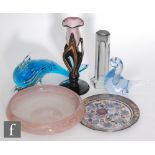 A small collection of assorted glass, to include a Wedgwood Brutus design small vase,
