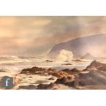 A. FRIEDRICH (CONTEMPORARY) - Breaking waves, watercolour, signed, framed, 25cm x 36cm, frame size